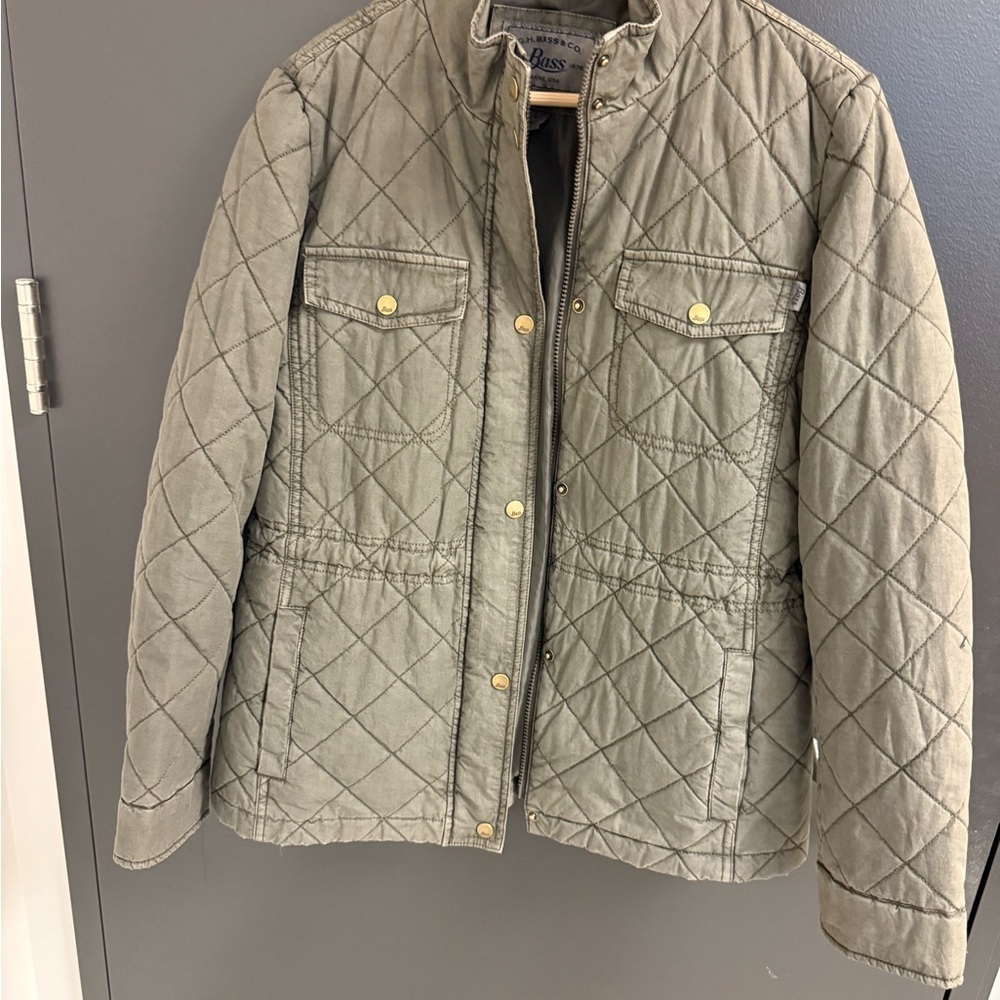 G.H. Bass & Co. Khaki green EUC near new size L Quilted Utility/Barn Jacket - Picture 13 of 13
